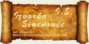 Izvorka Simenović vizit kartica